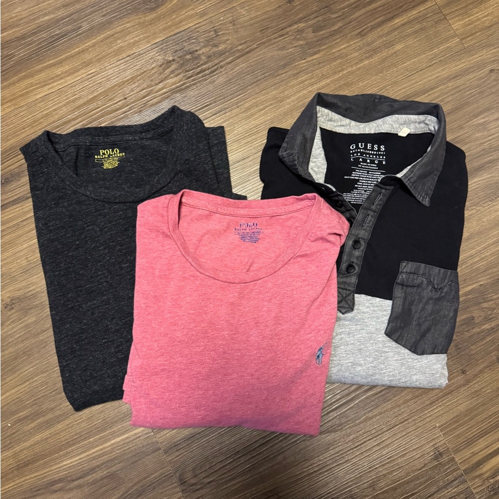Ralph Lauren and Guess T-Shirts - Black, Pink, Gray